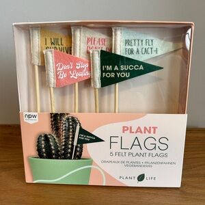 npw Plant Life set of 5 felt Plant Flags New in box